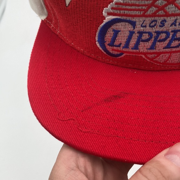 Vintage Logo Athletic Los Angeles Clippers Shark Tooth Hat SnapBack Rare - Picture 2 of 12